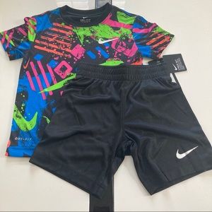 Nike colorful cute shorts set top outfit active performance 5030